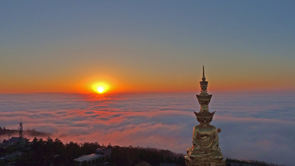 图片默认标题_fororder_3,峨眉山金顶夕阳-摄影-黎涛