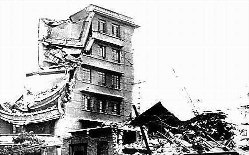 唐山开滦煤矿医院新建7层大楼震后仅存一角