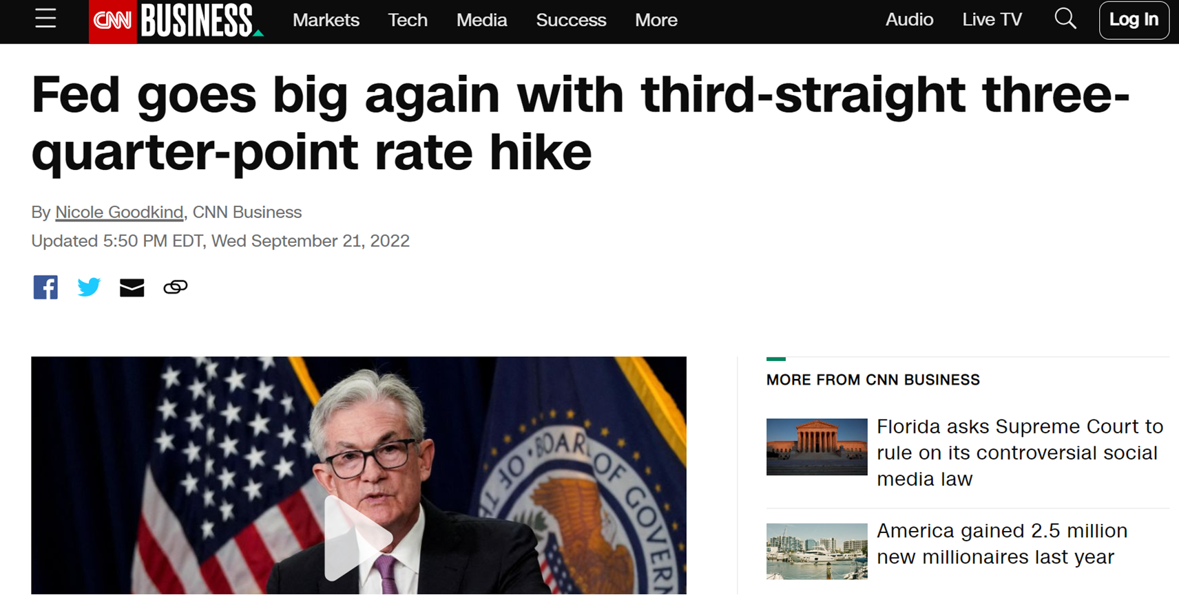 北美观察丨美联储连续加息警告民众迎接经济痛苦- 国际在线移动版