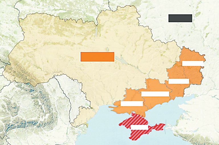乌克兰四地今天开始“入俄投票”，“公投”地区面积大约占乌领土15%