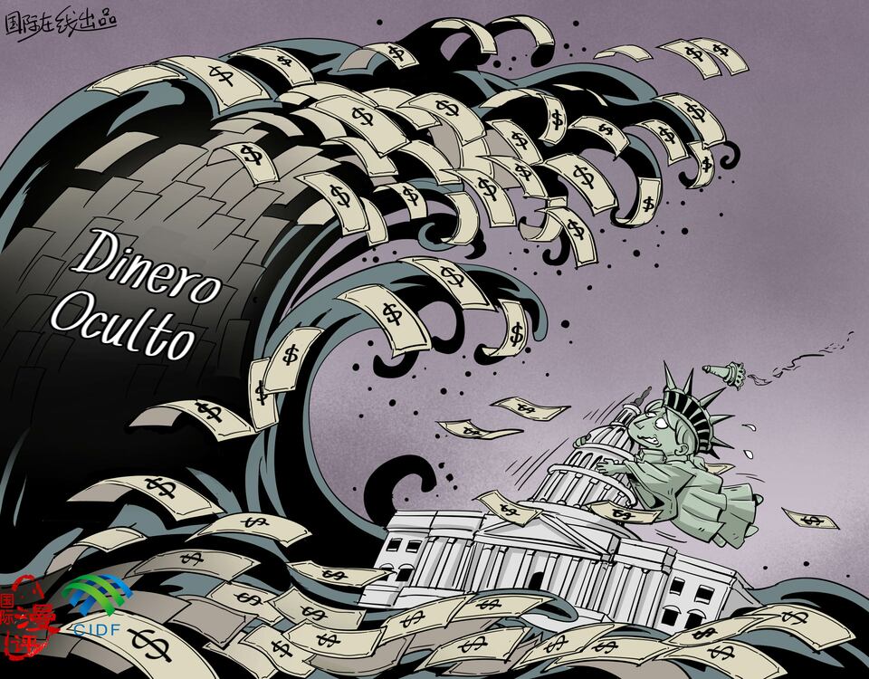 西【Dibujos Cómicos de CRI Online】La democracia y el dinero_fororder_s西【国际漫评】“钞”级民主