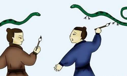 सर्पको चित्राङ्कन गर्नु र त्यसमा खुट्टा थप्नु
