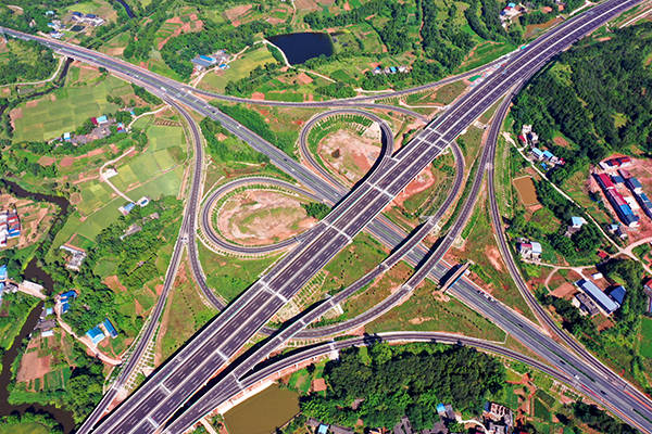 英雄故乡中江 十年砥砺奋进——交通篇_fororder_成都三绕与成巴高速枢纽互通