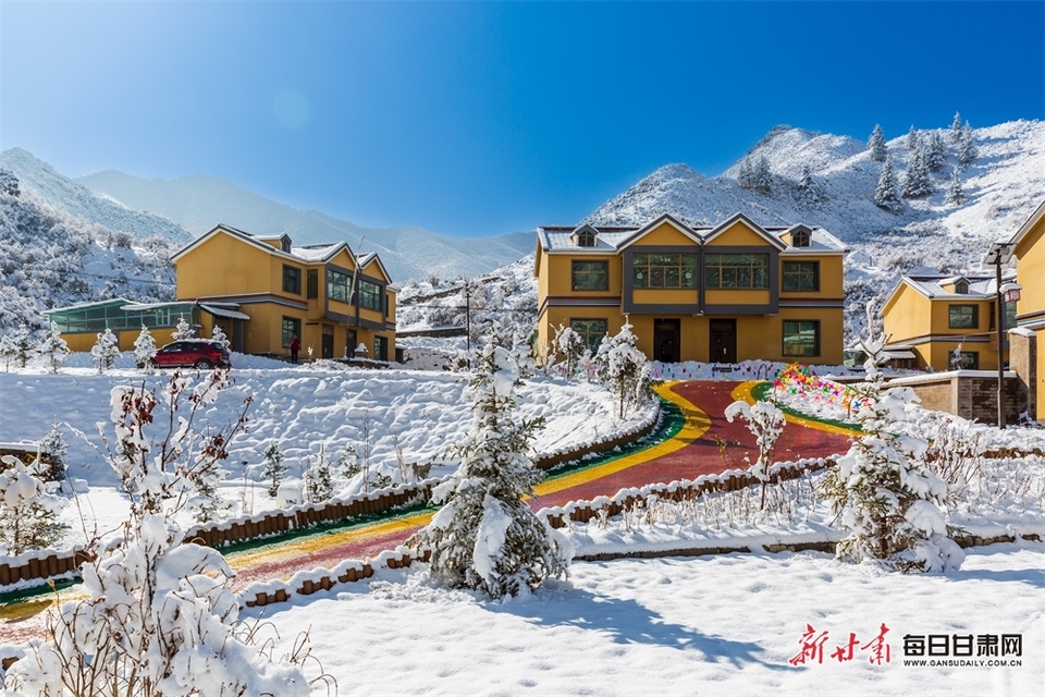 武威雪后天祝县石门镇大塘新村颜值爆表