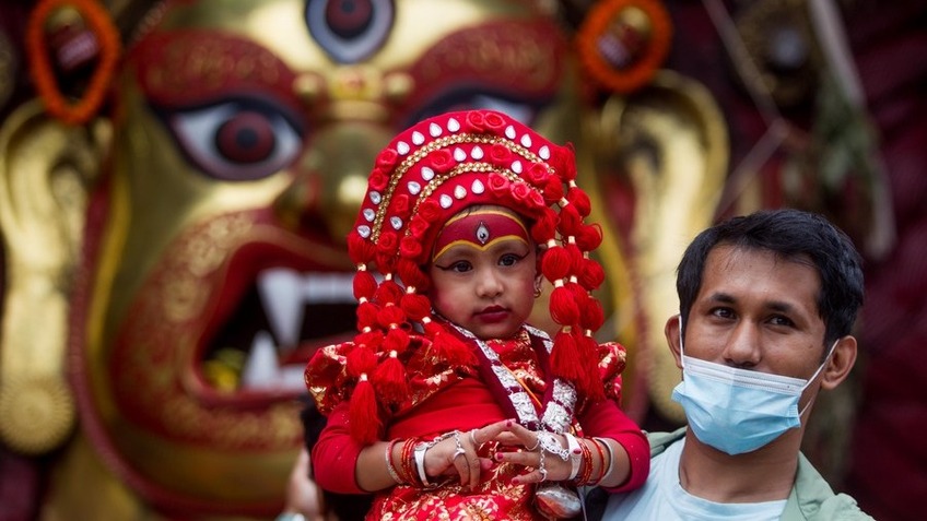 Asia Album: Nepal's "Living Goddesses" at Indra Jatra Festival