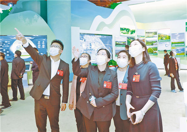 湖北代表团集体参观“奋进新时代”主题成就展_fororder_01