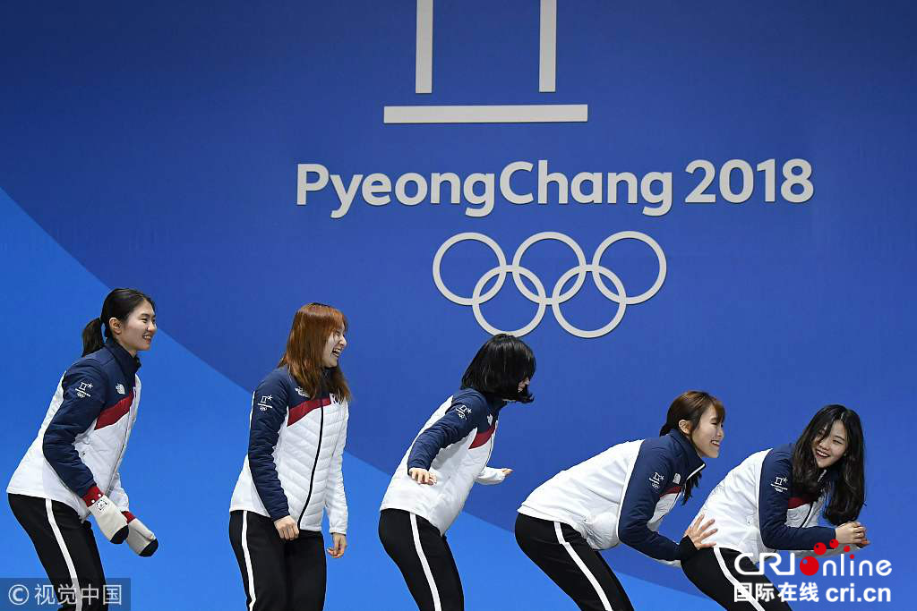 2018年2月21日,韩国,2018平昌冬奥会短道速滑女子3000米接力,颁奖