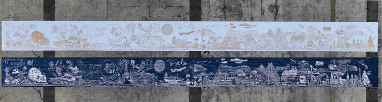 （中首）歷時52天 貴州丹寨畫娘製作20米“蠟染長卷”描繪十年巨變