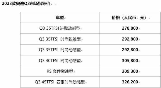 2023款奥迪Q3家族上市_fororder_image001