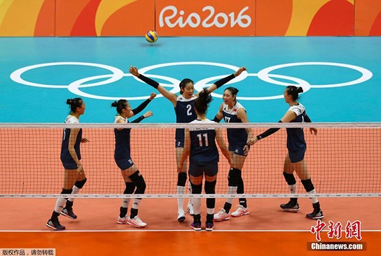 中国女排里约奥运首秀遭逆转 小组赛2-3不敌荷兰