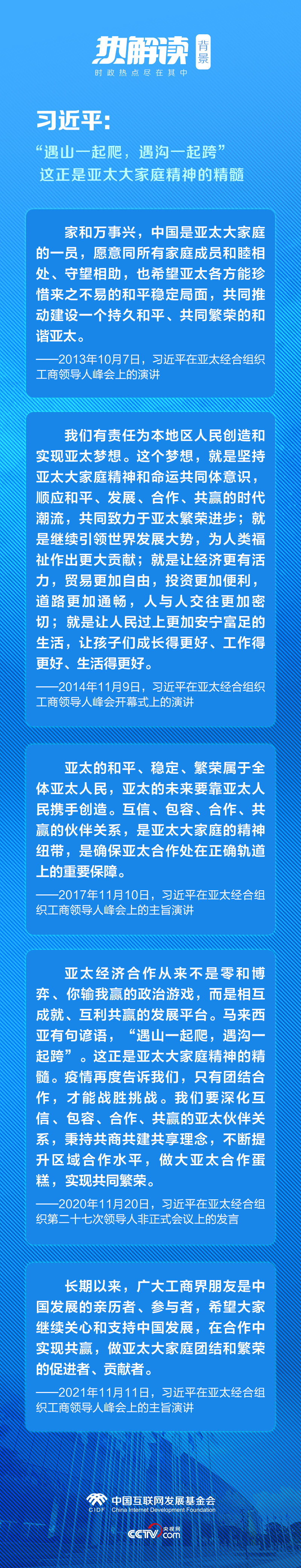 熱解讀丨APEC時間 習主席多次倡議發揚這種精神