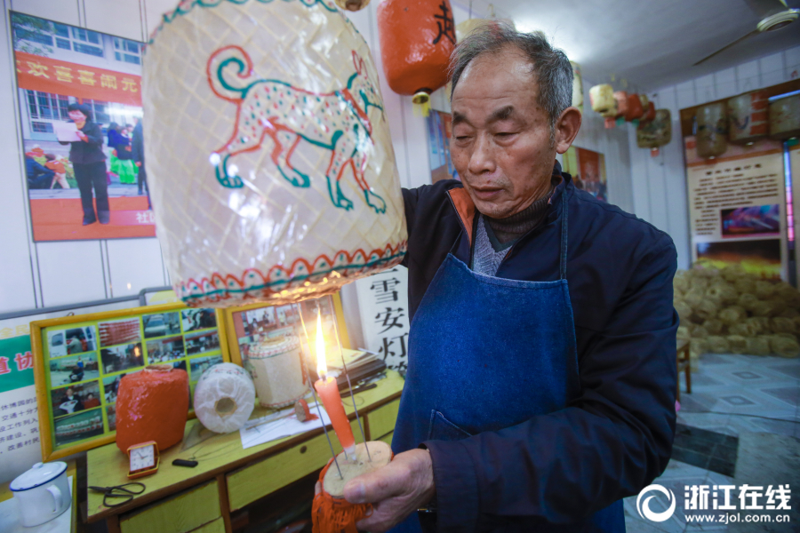 杭州：传承千年手艺 老匠人用1600只灯笼点亮西兴古镇
