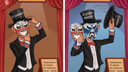 【Caricatura editorial】El cambio de máscaras