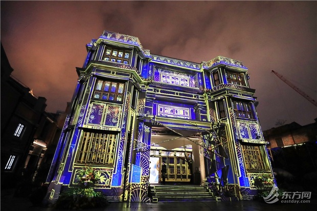 【文化旅游】上海张园主题光影秀点亮城市中心 浓缩百年里弄光阴
