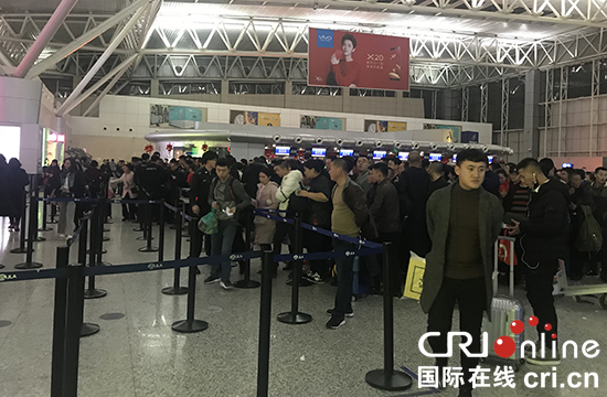圖片默認標題_fororder_550圖一：北京時間2月28日17時30分，長春龍嘉國際機場臨時關閉，約13000余名旅客滯留在候機樓。攝影 李鵬