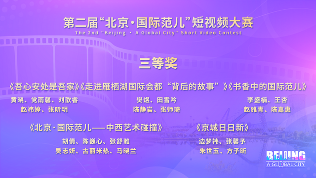 第二届“北京·国际范儿”短视频大赛闭幕_fororder_三等奖2