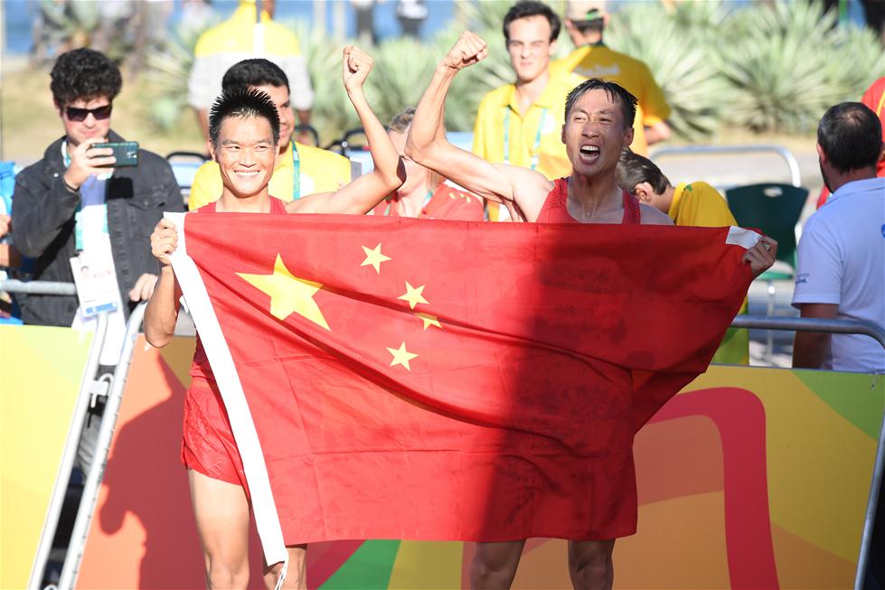 田径男子20公里竞走：中国选手包揽冠亚军