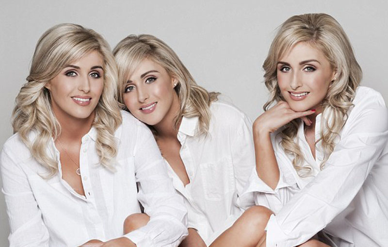 世界最相像三胞胎姐妹花：同吃同住同样三围(组图)