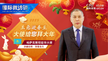 哈薩克斯坦駐華大使成語串燒拜大年 祝願兩國友誼萬古長青