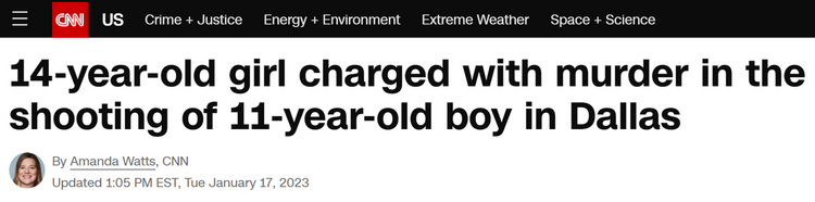 【世界说】美国14岁少女被控枪杀11岁男孩 未成年人再成枪击案凶手