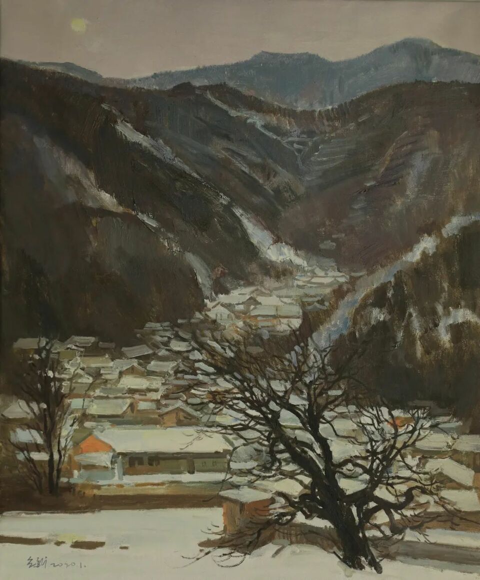 朦胧故乡雪孙立新油画作品展即将展出