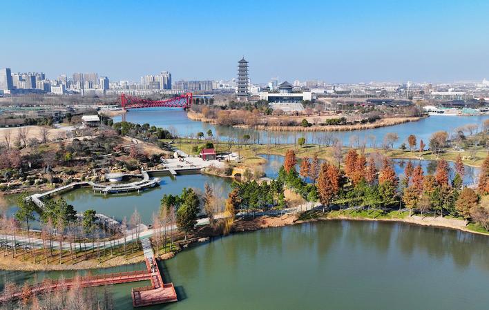 扬州：运河湿地冬景如画