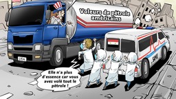 【Actualité en caricatures】« Cette ambulance n'a pas d'essence, car vous avez volé tout le pétrole ! »