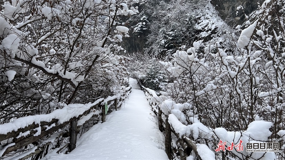 积石山县大墩峡的雪景图片