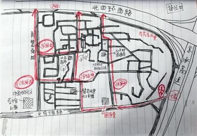 快递员手绘北京避堵地图  实测能节约一半时间