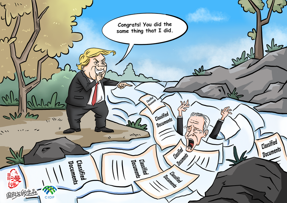 【Editorial Cartoon】Stepping into the same river_fororder_同一条河2（英）