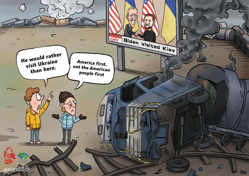 【Editorial Cartoon】Ditching Ohio for Ukraine?_fororder_英【國際漫評】俄亥俄和烏克蘭 哪個更親？ 