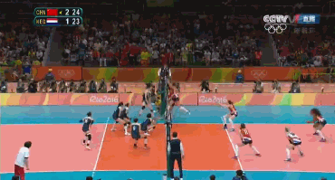 打手出界！！！！！！25-23！！！中国女排3-1战胜了对手！挺入决赛！！！！！太棒啦！！！