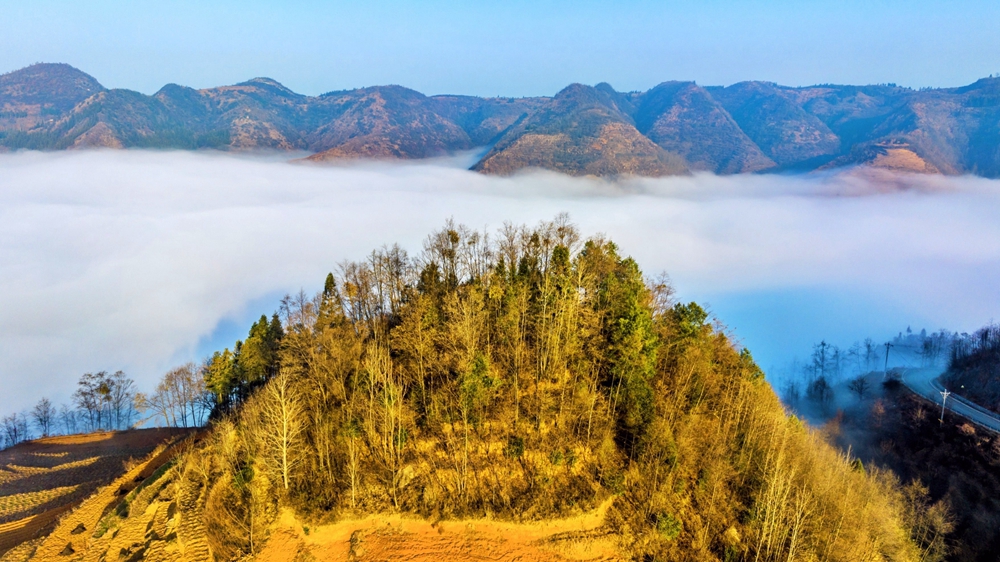 貴州鍾山：雲海翻涌 春景如畫_fororder_0220_5