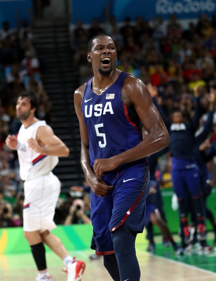 杜兰特30分美国队夺冠 塞尔维亚火拼仍遭惨败