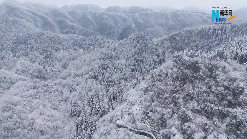 湖北咸豐：飛雪踏春來