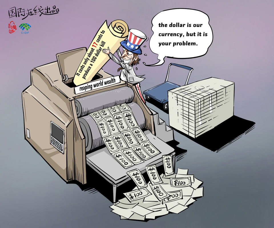 【Editorial Cartoon】The U.S. in numbers: 17cents VS 100 dollar bill_fororder_ee7aa74c-2508-48e4-a573-467f9468b4c4shuzi17english