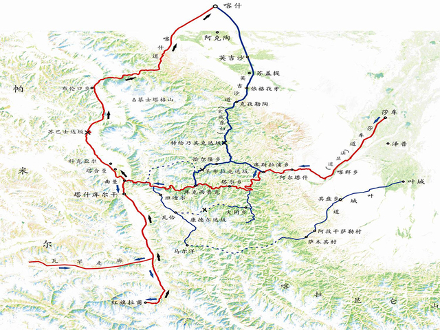 科考活动主要区域:葱岭,叶尔羌流域