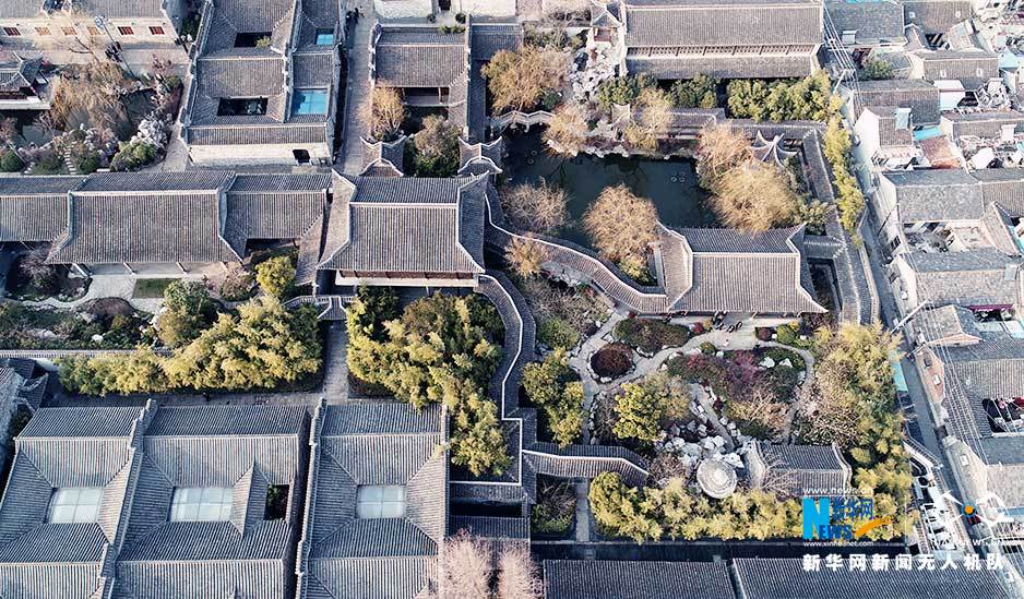 航拍明清模样老街—扬州东关街