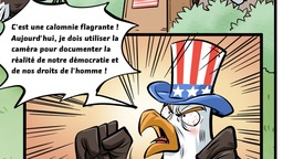 【Actualité en caricatures】Bande dessinée | La démocratie américaine sous le masque (Partie 1)