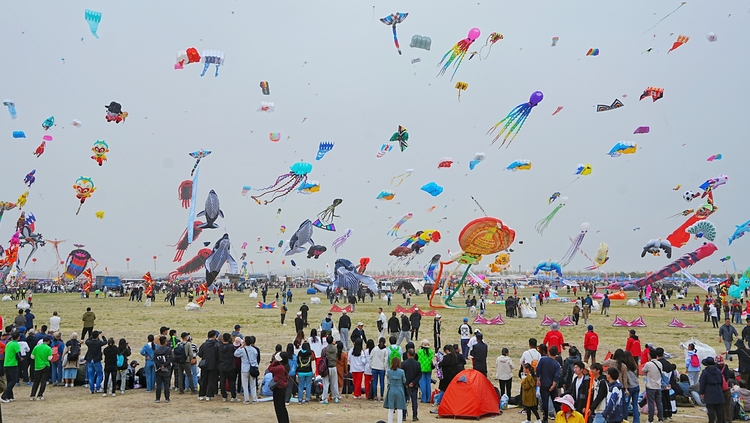 【原创】万千纸鸢漫天舞 第40届潍坊国际风筝会开幕_fororder_漫天风筝美不胜收，场面震撼 供图 潍坊市委宣传部