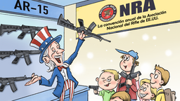 【Caricatura editorial】¿Educación en favor de las armas comienza en la infancia？