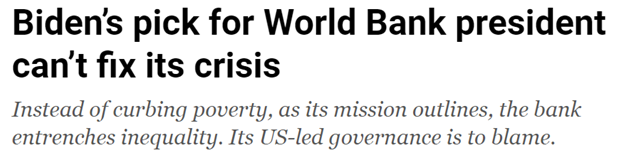 這家“減貧”機構“決不能受制于白宮”