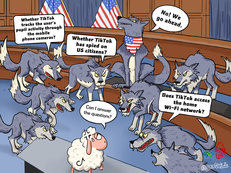 【Editorial Cartoon】TikTok 's CEO grilled on Capitol Hill_fororder_英語版！