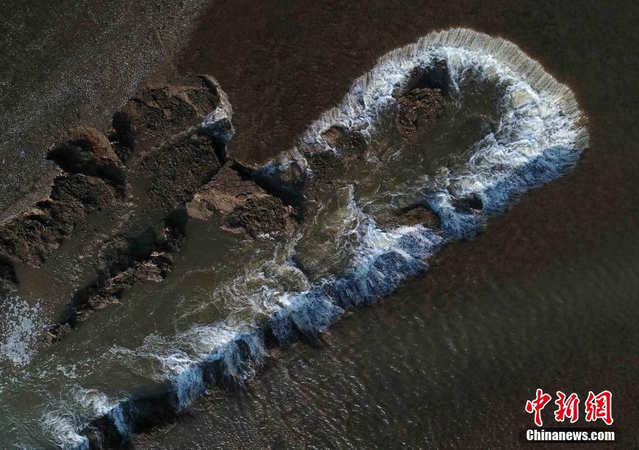 航拍下的江西省鄱陽湖濕地。楊帆 攝