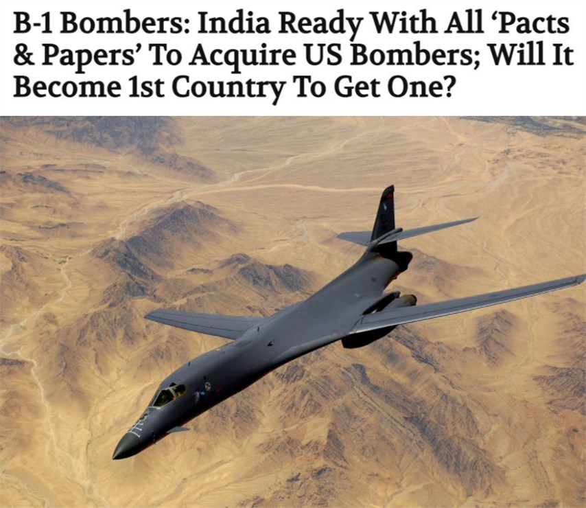 美军轰炸机现身印度意欲何为？