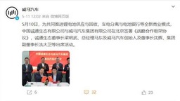 布局动力电池领域 威马汽车与中国诚通生态达成战略合作
