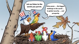 【Editorial Cartoon】UK parrots others’ words