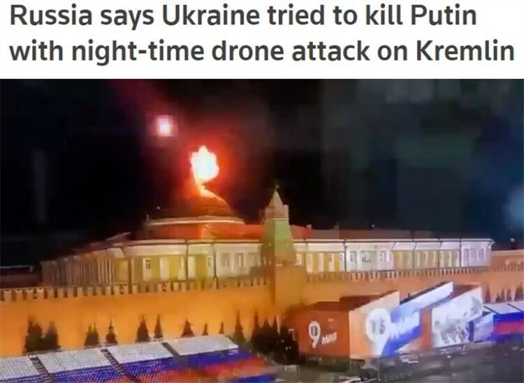 克里姆林宫遭无人机袭击 俄方电子战系统成功拦截