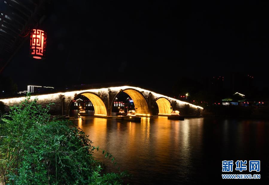 【聚焦G20】京杭大運河杭州段夜景璀璨