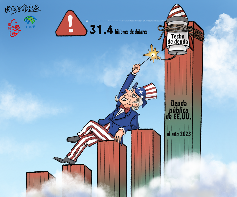【Caricatura editorial】¡Techo de deuda sin límites!_fororder_西語